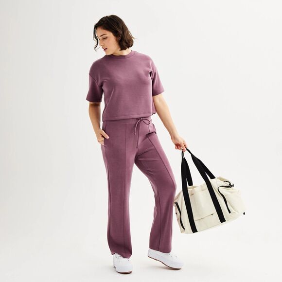 NWT Women's FLX High Rise Solace Tapered Pants - Size XL PLUM - Picture 1 of 9